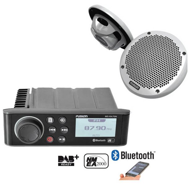 Fusion RA70N Marine Radio Bundle COLUMBUS MARINE KATALOG Shipshape.dk køb udstyr til din båd