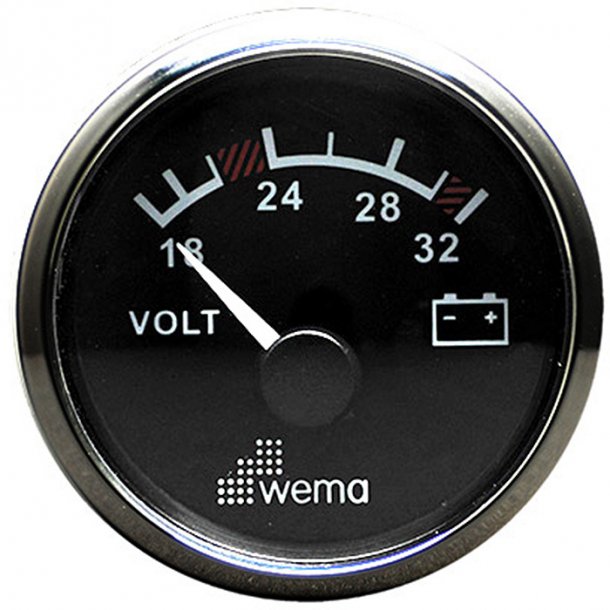 Wema Voltmeter RF/sort 16-32V