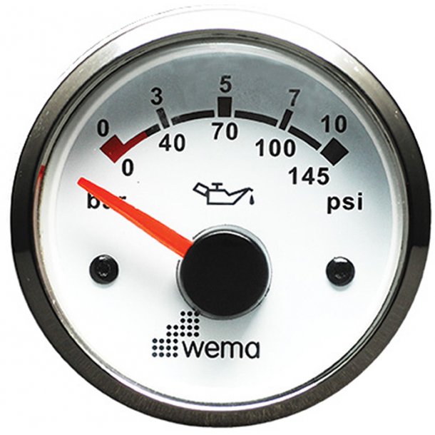 Wema Olietryk instrument RF/hvid 10 bar